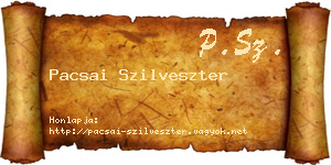 Pacsai Szilveszter névjegykártya